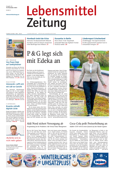 Cover of Volume: Lebensmittel Zeitung Volume 74 (2022), Edition 46