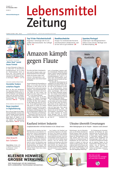 Cover of Volume: Lebensmittel Zeitung Volume 74 (2022), Edition 47