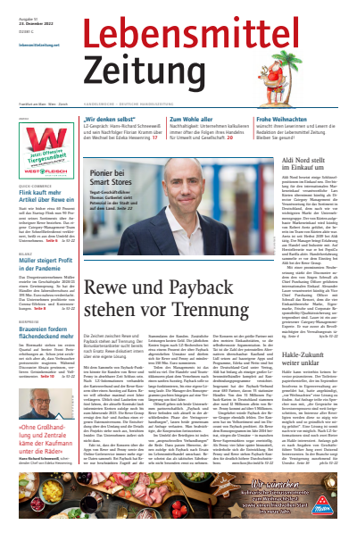 Cover der Ausgabe: Lebensmittel Zeitung Jahrgang 74 (2022), Heft 51
