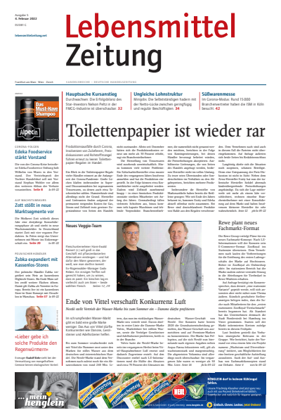 Cover der Ausgabe: Lebensmittel Zeitung Jahrgang 74 (2022), Heft 5