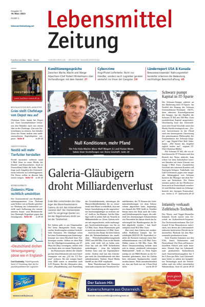 Cover of Volume: Lebensmittel Zeitung Volume 75 (2023), Edition 10