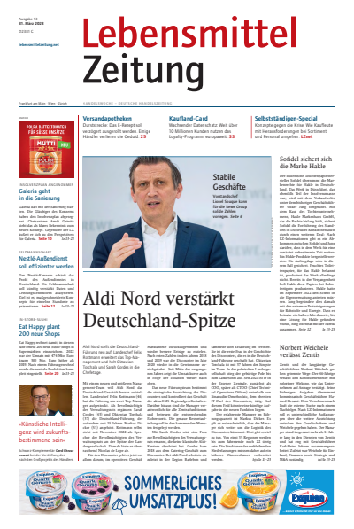 Cover of Volume: Lebensmittel Zeitung Volume 75 (2023), Edition 13