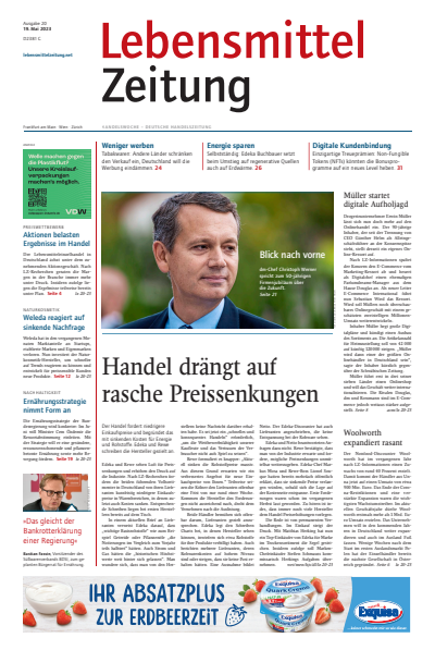 Cover of Volume: Lebensmittel Zeitung Volume 75 (2023), Edition 20