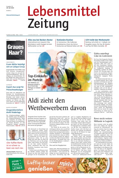 Cover der Ausgabe: Lebensmittel Zeitung Jahrgang 75 (2023), Heft 30