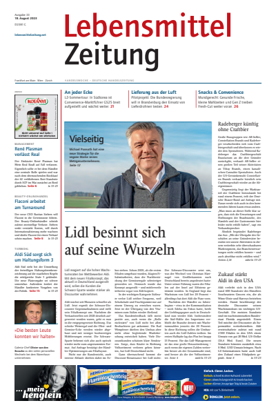 Cover der Ausgabe: Lebensmittel Zeitung Jahrgang 75 (2023), Heft 33