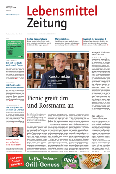 Cover of Volume: Lebensmittel Zeitung Volume 75 (2023), Edition 34