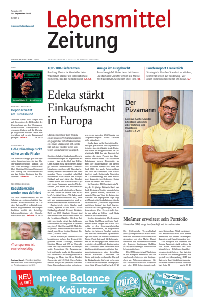 Cover of Volume: Lebensmittel Zeitung Volume 75 (2023), Edition 39