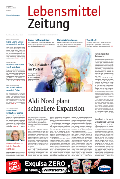 Cover der Ausgabe: Lebensmittel Zeitung Jahrgang 75 (2023), Heft 40