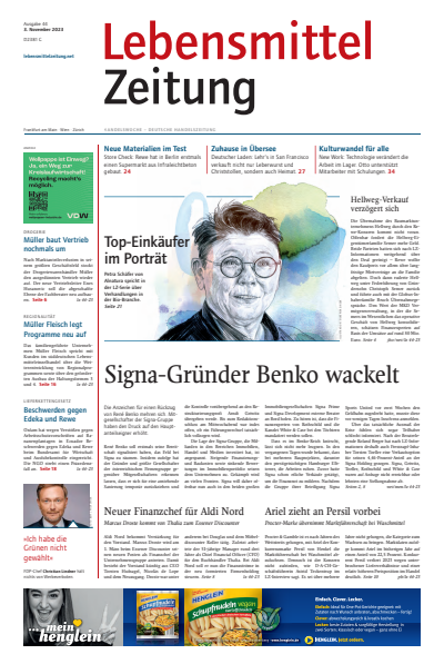 Cover der Ausgabe: Lebensmittel Zeitung Jahrgang 75 (2023), Heft 44