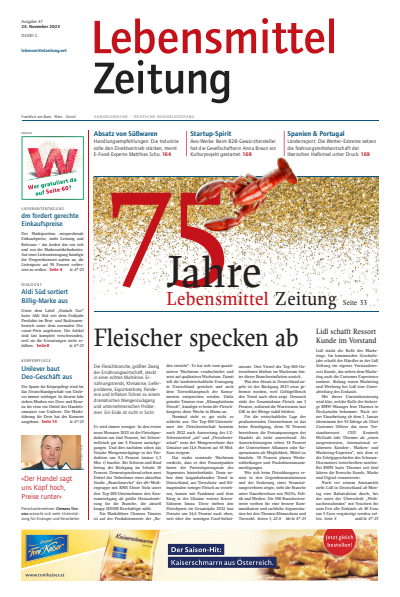 Cover der Ausgabe: Lebensmittel Zeitung Jahrgang 75 (2023), Heft 47