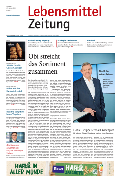 Cover of Volume: Lebensmittel Zeitung Volume 75 (2023), Edition 4