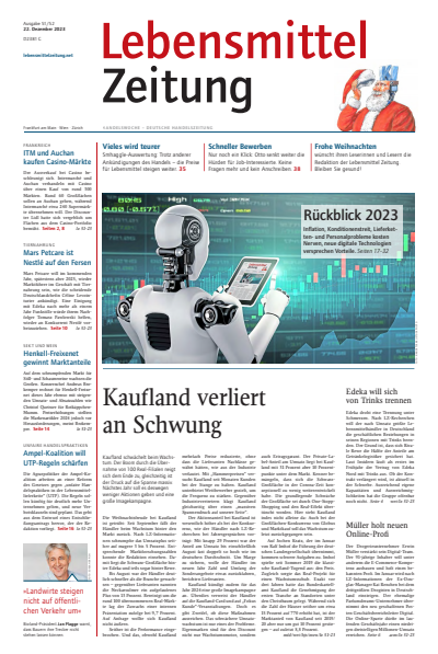 Cover der Ausgabe: Lebensmittel Zeitung Jahrgang 75 (2023), Heft 51-52