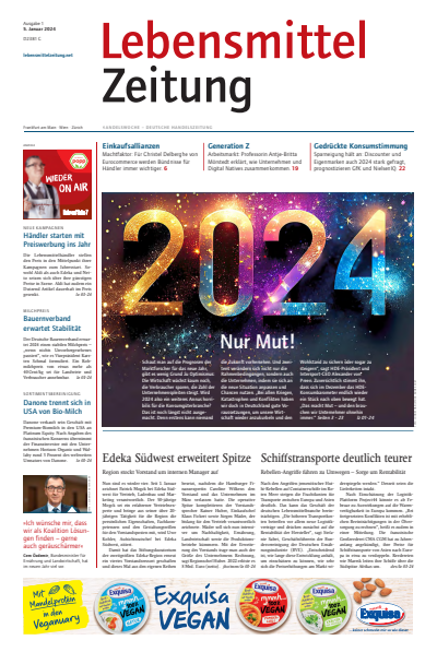 Cover der Ausgabe: Lebensmittel Zeitung Jahrgang 76 (2024), Heft 1