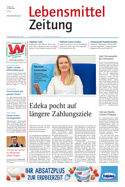 Cover der Ausgabe: Lebensmittel Zeitung Jahrgang 76 (2024), Heft 20