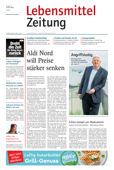 Cover of Volume: Lebensmittel Zeitung Volume 76 (2024), Edition 24