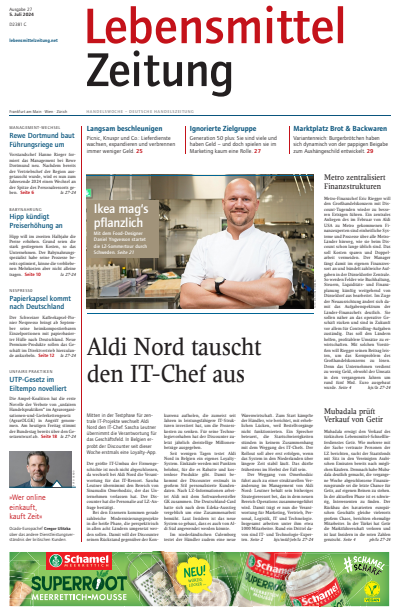 Cover der Ausgabe: Lebensmittel Zeitung Jahrgang 76 (2024), Heft 27
