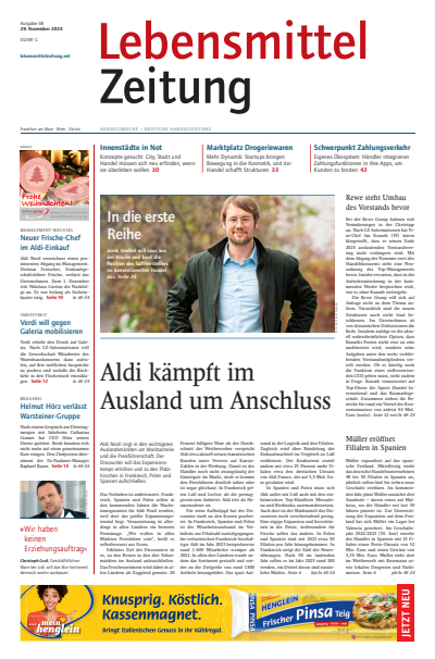 Cover of Volume: Lebensmittel Zeitung Volume 76 (2024), Edition 48