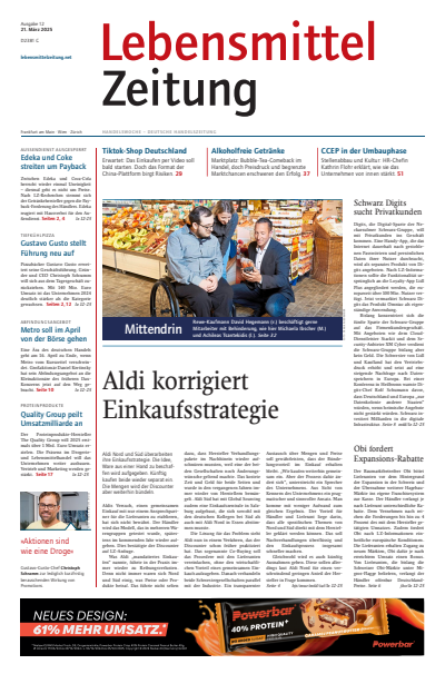 Cover der Ausgabe: Lebensmittel Zeitung Jahrgang 77 (2025), Heft 12