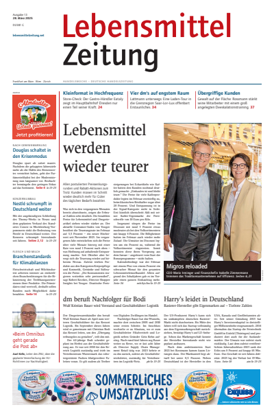 Cover der Ausgabe: Lebensmittel Zeitung Jahrgang 77 (2025), Heft 13