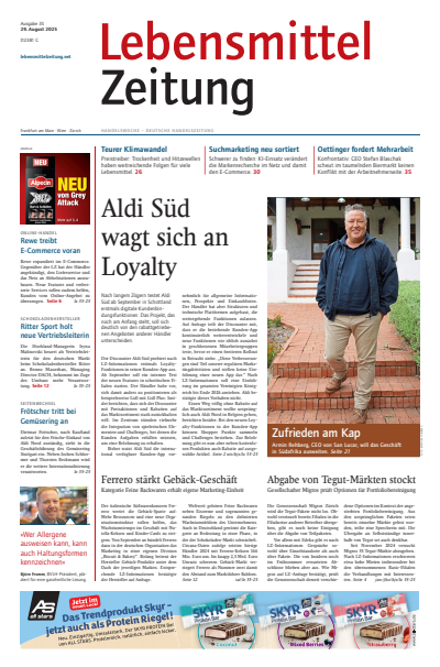 Cover der Ausgabe: Lebensmittel Zeitung Jahrgang 77 (2025), Heft 35