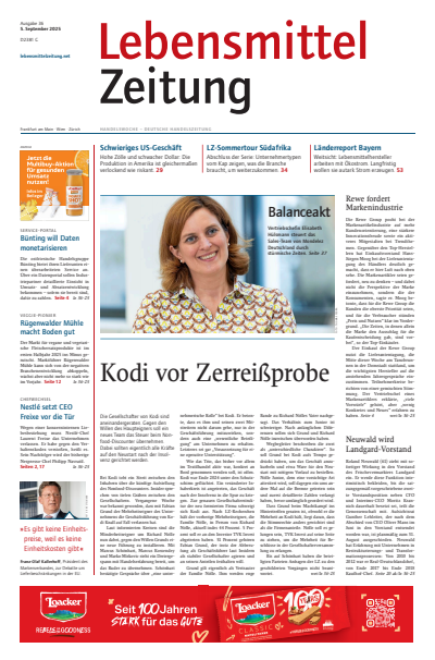 Cover der Ausgabe: Lebensmittel Zeitung Jahrgang 77 (2025), Heft 36