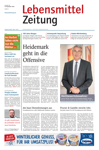 Cover of Volume: Lebensmittel Zeitung Volume 77 (2025), Edition 38