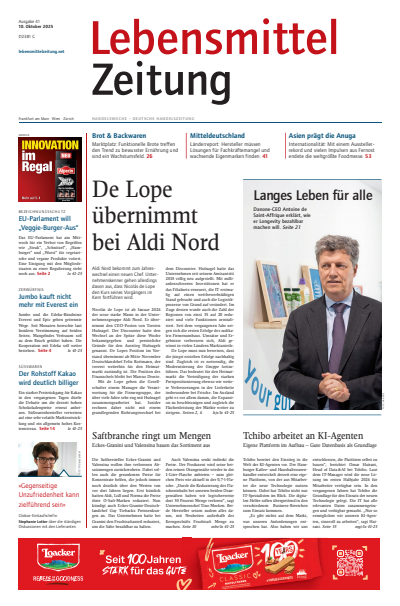 Cover der Ausgabe: Lebensmittel Zeitung Jahrgang 77 (2025), Heft 41