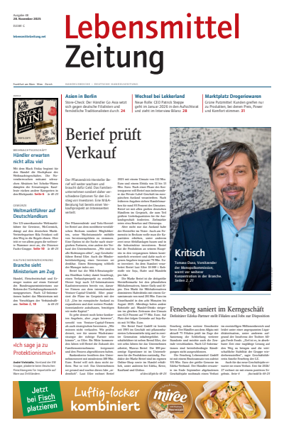 Cover of Volume: Lebensmittel Zeitung Volume 77 (2025), Edition 48