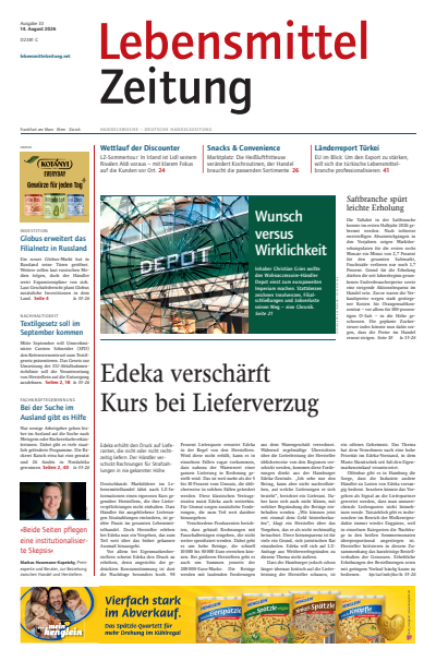 Cover der Ausgabe: Lebensmittel Zeitung Jahrgang 78 (2026), Heft 33