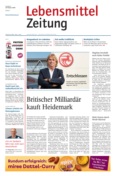 Cover der Ausgabe: Lebensmittel Zeitung Jahrgang 78 (2026), Heft 8
