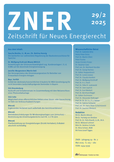 Cover of Volume: Zeitschrift für Neues Energierecht Volume 6 (2025), Edition 2