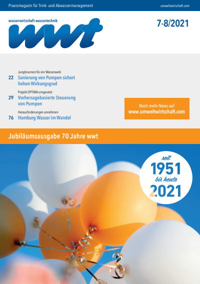 Cover of Volume: wwt Wasserwirtschaft Wassertechnik Volume 70 (2021), Edition 7-8
