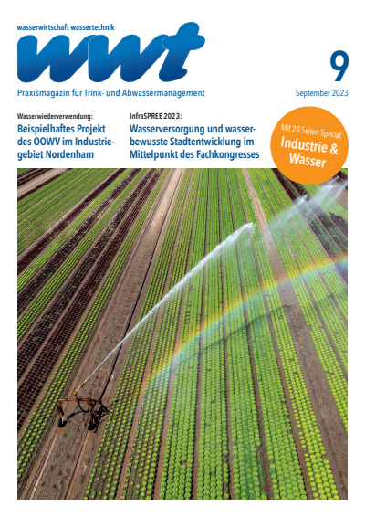 Cover of Volume: wwt Wasserwirtschaft Wassertechnik Volume 72 (2023), Edition 9