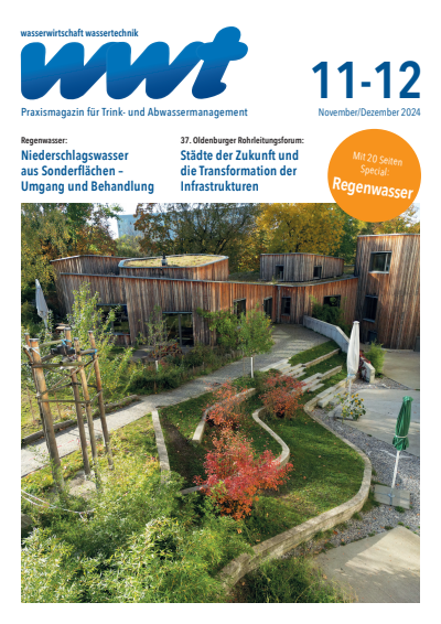 Cover der Ausgabe: wwt Wasserwirtschaft Wassertechnik Jahrgang 73 (2024), Heft 11-12