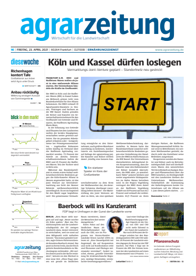Cover der Ausgabe: agrarzeitung Jahrgang 76 (2021), Heft 16