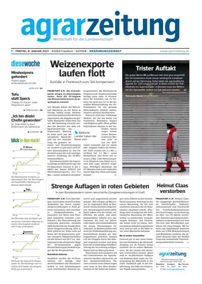 Cover der Ausgabe: agrarzeitung Jahrgang 76 (2021), Heft 1