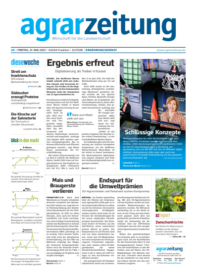 Cover der Ausgabe: agrarzeitung Jahrgang 76 (2021), Heft 20