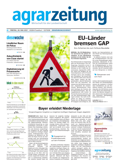 Cover der Ausgabe: agrarzeitung Jahrgang 76 (2021), Heft 21