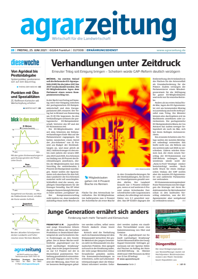 Cover der Ausgabe: agrarzeitung Jahrgang 76 (2021), Heft 25