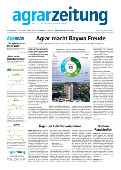 Cover der Ausgabe: agrarzeitung Jahrgang 76 (2021), Heft 31