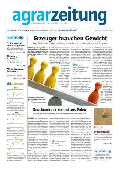 Cover of Volume: agrarzeitung Volume 76 (2021), Edition 35