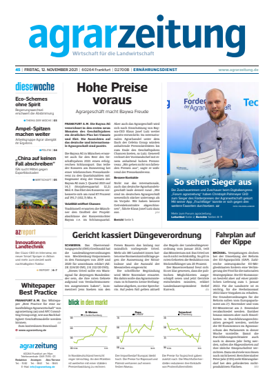 Cover of Volume: agrarzeitung Volume 76 (2021), Edition 45