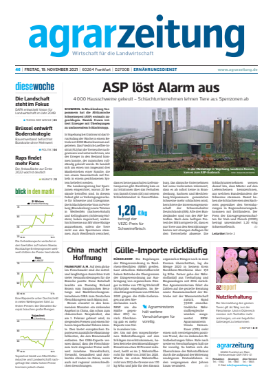 Cover of Volume: agrarzeitung Volume 76 (2021), Edition 46