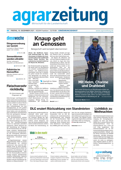 Cover der Ausgabe: agrarzeitung Jahrgang 76 (2021), Heft 49