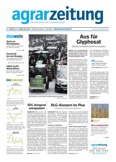 Cover der Ausgabe: agrarzeitung Jahrgang 76 (2021), Heft 6