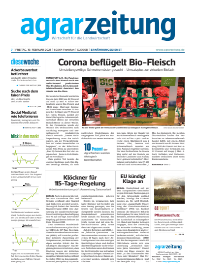 Cover der Ausgabe: agrarzeitung Jahrgang 76 (2021), Heft 7