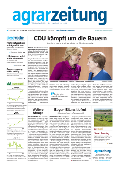 Cover der Ausgabe: agrarzeitung Jahrgang 76 (2021), Heft 8