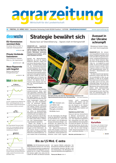 Cover der Ausgabe: agrarzeitung Jahrgang 77 (2022), Heft 12