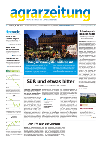 Cover der Ausgabe: agrarzeitung Jahrgang 77 (2022), Heft 27