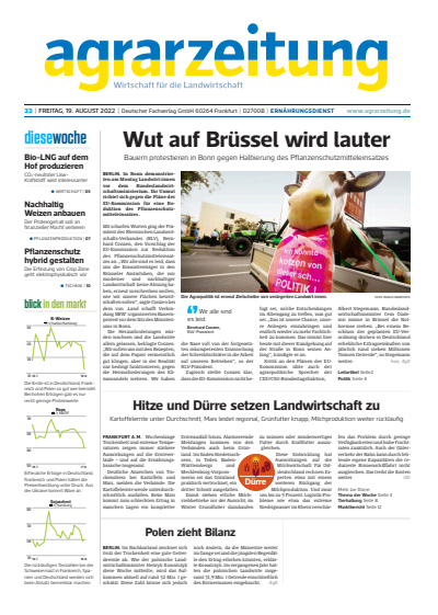 Cover der Ausgabe: agrarzeitung Jahrgang 77 (2022), Heft 33